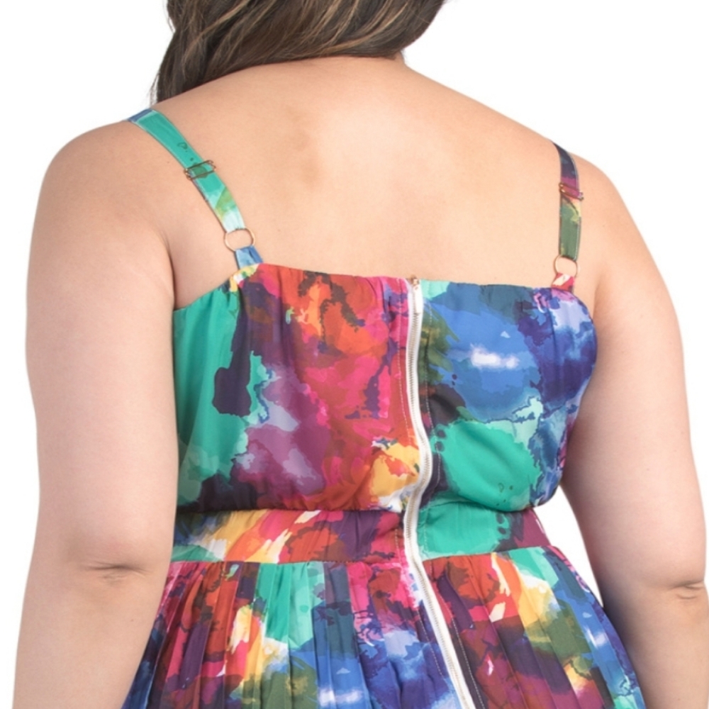 By Design Plus Sleeveless Pleated Maxi Dress - Picture 4 of 6